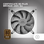 Mars Gaming MPB750, ATX 750W Power Supply, 6 Years Safety, 80Plus Bronze 230V EU, 90% Efficiency, FDB 120mm Fan with AI-RPM Technology and Anti-Vibration System, White - Image 4