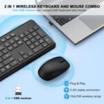 Wireless Keyboard and Mouse Combo, Full Size Silent Ergonomic Keyboard and Mouse Long Battery Life Optical Mouse 2.4G Wireless Lag Free Keyboard for Computer - Image 3