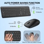 Wireless Keyboard and Mouse Combo, Full Size Silent Ergonomic Keyboard and Mouse Long Battery Life Optical Mouse 2.4G Wireless Lag Free Keyboard for Computer - Image 4