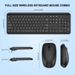 Wireless Keyboard and Mouse Combo, Full Size Silent Ergonomic Keyboard and Mouse Long Battery Life Optical Mouse 2.4G Wireless Lag Free Keyboard for Computer - Image 7