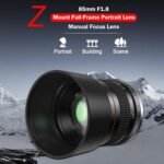 f1.8 85mm Vertical Lens - Z-Mount Manual Focus Lens for Nikon Z9 Z8 Z7 Z7II Z6 Z6II Z5 Z30 Z50 Zf Zfc Mirrorless Camera - Imagen 4