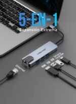 Lemorele USB C Hub with Ethernet, 5 in 1 USB C Adapter, Multiport Adapter with 4K HDMI, Ethernet LAN RJ45, 2 USB 3.0, PD 100W, USB C Dock for MacBook Pro/Air, ChromeBook, Switch, etc - Image 3
