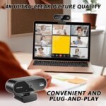Cámara Web 4k - Cámara De Vídeo Con Enfoque Automático USB 2.0 | Monitor Inalámbrico 30FPS 2560x1440P, CámaRra Web Con Micrófono Incorporado De 120g Para Reuniones De Llamadas De Negocios, Vídeo Para - Imagen 3