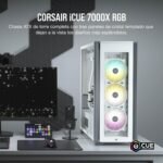Corsair iCUE 7000X RGB ATX Full-Tower Smart PC Chassis, Three Tempered Glass Panels, Four 140mm RGB Fans Included, Spacious Interior, White - Imagen 3