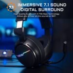 The G-Lab Korp Thallium Gaming Headset – USB 7.1 Digital Surround, Noise Cancelling Microphone, RGB LED – Compatible with PC PS4, PS5, Black - Image 3