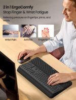 VAYDEER Ergonomic Keyboard Wrist Rest - 2 in 1 Stand with Riser and Memory Foam Pad, Non-Slip Base, Ideal for Office, Laptop and Gaming - Black - Image 3