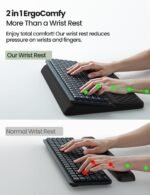 VAYDEER Ergonomic Keyboard Wrist Rest - 2 in 1 Stand with Riser and Memory Foam Pad, Non-Slip Base, Ideal for Office, Laptop and Gaming - Black - Image 4