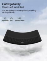 VAYDEER Ergonomic Keyboard Wrist Rest - 2 in 1 Stand with Riser and Memory Foam Pad, Non-Slip Base, Ideal for Office, Laptop and Gaming - Black - Image 5