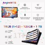 2026 Latest Tablet 10 Inch Android 15 with Gemini AI, 18GB RAM + 128GB ROM (TF 1TB), Octa-Core 2.0GHZ, GMS, Widevine L1, OTG,5G WiFi 6 & BT 5.0,Tablet with Stylus - Imagen 7
