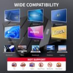 UNITEK External DVD/CD Drive with SD Card Reader, USB 3.0 Hub, USB-C Power Port, CD/DVD+/-RW Burner for Laptop/Desktop/PC, Windows/Linux/Mac - Image 4