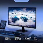 ViewSonic VX2757-2K-PRO 27-Inch Gaming Monitor, WQHD 2560p x 1440p, 200Hz, 1ms MPRT, IPS Panel, G-Sync Compatible, 111% sRGB, HDR10, Frameless Design, HDMI 2.0 x 2, Display Port - Imagen 3