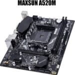 MAXSUN A520 M-ATX AMD AM4 Zen 3 Motherboard, DDR4, PCIe3.0 x16, SATA 6Gb/s, M.2, USB 3.1, HDMI/VGA for all Ryzen 1000-4000 Series APU/CPU and Ryzen 5000 Series CPU (5000 APU need Bios Flash) - Imagen 3