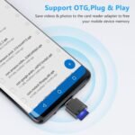 TF Card Reader, Micro SD Card Reader, Type C TF Memory Card Reader Adapter with USB C to USB Adapter Compatible with Laptops, MacBook, Samsung Galaxy (Grey) - Imagen 5