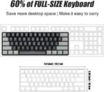 abucow Teclado mecánico 60 % para juegos con interruptor azul, teclado compacto con cable, antifantasma, sin conflicto, 61 teclas intercambiables, diseño ergonómico para Windows/Mac - Imagen 4