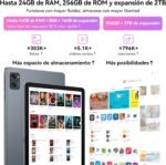 T20 Android 16 Tablet with Keyboard - 24 GB RAM+ 256 GB ROM(2 TB TF), Octa-Core, Gemini AI, Widevine L1, Tablet 10 Inches, 5000mAh, 8MP+5MP, Face ID, GPS (4 year warranty) - Imagen 4