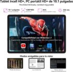 T20 Android 16 Tablet with Keyboard - 24 GB RAM+ 256 GB ROM(2 TB TF), Octa-Core, Gemini AI, Widevine L1, Tablet 10 Inches, 5000mAh, 8MP+5MP, Face ID, GPS (4 year warranty) - Imagen 7