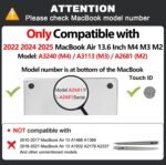 Case Compatible with 2025 2024 2022 MacBook Air 13.6 inch M4 A3240 / M3 A3113 / M2 A2681, Slim Plastic Hard Shell Case + Keyboard Cover for Macbook Air 13.6, Clear Glass - Image 3