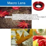 KINGMAS 3 in 1 Universal Fish Eye & Macro Clip Camera Lens Kit for iPad iPhone 7 6 5 Samsung Blackberry HTC and Most Smartphones (Red) - Image 4