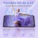 OUKITEL C2 Free Mobile Phones 2025, 6.52" HD Mobile Screen, 16GB+64GB/TF 1TB, Battery 5000mAh Android 14 Smartphone, Camera 13MP+5MP, 4G Dual SIM/Face ID/GPS/3.5mm Jack/Speaker 95 dB, Purple - Imagen 4