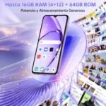 OUKITEL C2 Free Mobile Phones 2025, 6.52" HD Mobile Screen, 16GB+64GB/TF 1TB, Battery 5000mAh Android 14 Smartphone, Camera 13MP+5MP, 4G Dual SIM/Face ID/GPS/3.5mm Jack/Speaker 95 dB, Purple - Imagen 5