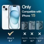 JETech 3 in 1 Case for iPhone 15 6.1 Inch with 2 Screen Protectors Tempered Glass, Anti-Yellow Anti-Shock Case (Transparent) - Image 3