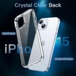 JETech 3 in 1 Case for iPhone 15 6.1 Inch with 2 Screen Protectors Tempered Glass, Anti-Yellow Anti-Shock Case (Transparent) - Image 5