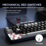 Dierya DK68 Wireless Gaming Mechanical Keyboard, 60% Compact Layout 68 Keys with Triple Mode-Bluetooth/2.4G/Type-C,Red Switch Gamer Mechanical RGB Keyboard for PC/Win/Mac,QWERTY,Griza Nigra-B - Imagen 6