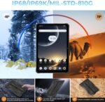 HOTWAV R7 Rugged Tablet, Battery 15600mAh 12+256GB 2TB Expandable 16MP+16MP Camera 10.1'' HD+ Tablet Rugged 4G LTE Rugged Tablet Android 13 Tablet PC Rugged 2.4+5G WiFi/OTG/GPS/Face ID - Imagen 8