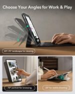 ESR for iPad Air 13" (M3/M2) 2025/2024 Case with Keyboard, Magnetic Detachable Keyboard, Portrait/Landscape Modes, Large Click-Anywhere Trackpad, Backlit Keys, Shift Series, Dark Gray - Imagen 5
