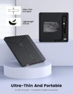 MOSWAG External CD DVD Drive, USB 3.0 and USB C CD/DVD Writer +/-RW Optical Drive, DVD Portable Slim DVD ROM Rewriter Writer Duplicator for Desktop, Windows 11/10 PC MacBook Pro PC Linux - Image 4