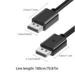 Displayport Cable 60Hz,DisplayPort Cable | Displayport Cable for PC 4K 2K,High Speed Refresh Rate Gaming Monitor Cable 5.9ft for Graphics Card - Imagen 7