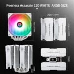 Thermalright Peerless Assassin 120 White ARGB CPU Air Cooler, 6 Heat Pipes, Two TL-C12W-S-PWM 120mm Fans, Aluminum Heatsink Cover, AGHP for AMD AM4 - Imagen 6