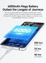 Ulefone Mobile Phone Android 14 Note 20 Pro, 6.75'' HD+ Large Screen, 8GB RAM+128GB ROM, 50MP+8MP+2MP, Dual SIM Free Smartphone, 6000mAh Battery, Fingerprint+Face Unlock, White - Image 5