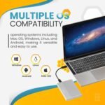 SUHSAI 1TB External Hard Drive Data Backup HDD - 2.5" Memory Expansion Portable USB 3.0 Hard Drive Compatible with Mac, Desktop, PC, PS4, PS5 (Silver) - Imagen 4