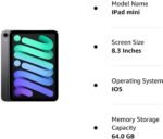 2021 Apple iPad Mini 6 (8.3 inch, Wi-Fi, 64GB) Space Gray (Renewed) - Imagen 5