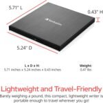 VERBATIM Slimline Compact Blu-ray Burner I USB 3.2 Gen 1 with USB-C Connection I Recorder and Player I Ultra HD 4K I I External Drive I Black - Imagen 3