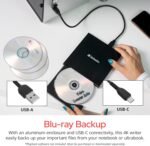 VERBATIM Slimline Compact Blu-ray Burner I USB 3.2 Gen 1 with USB-C Connection I Recorder and Player I Ultra HD 4K I I External Drive I Black - Imagen 4