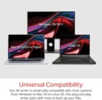 VERBATIM Slimline Compact Blu-ray Burner I USB 3.2 Gen 1 with USB-C Connection I Recorder and Player I Ultra HD 4K I I External Drive I Black - Imagen 5