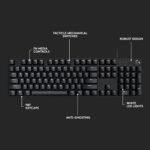Logitech G 413 SE Standard Size English Mechanical Gaming Keyboard - Backlit Keyboard, Touch Mechanical Switches, No Ghosting, Compatible: Windows, macOS - Black Aluminium - Imagen 8