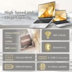 Celeron N4000 Laptop up to 2.6 GHz, 8GB DDR4 256GB SSD Laptop PC, IPS FHD 1920 x 1080 Convertible 180°, Mini HDMI, WiFi 5, Suitable for Students / Lavoro - Imagen 3