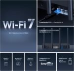 Mercusys MR27BE | BE3600Mbps Dual Band WiFi 7 Router, 2.5Gbps Ports, 4 High Gain Antennas, 160 MHz Channels, MLO, EasyMesh Support, WPA3 Security, Control via a - Imagen 3