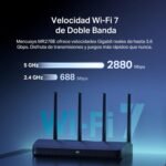 Mercusys MR27BE | BE3600Mbps Dual Band WiFi 7 Router, 2.5Gbps Ports, 4 High Gain Antennas, 160 MHz Channels, MLO, EasyMesh Support, WPA3 Security, Control via a - Imagen 4