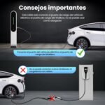 GONEO Charging Cable Type 2 22kW 5M 32A Mode 3 Charging Cable for Electric Car Type 2 and 3 Phases for E Auto EV/PHEV Type 2 to Type 2 with Carry Bag - Imagen 5