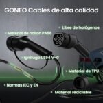 GONEO Charging Cable Type 2 22kW 5M 32A Mode 3 Charging Cable for Electric Car Type 2 and 3 Phases for E Auto EV/PHEV Type 2 to Type 2 with Carry Bag - Imagen 8