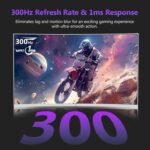 Z-Edge Monitor 27 Inch Gaming Curved White 300 Hz (DP), FHD, 1 ms, FreeSync, 240 Hz (HDMI), 16:9 LED Gaming PC Display, Adjustable Tilt, VA, HDR, 3000:1, RGB, VESA Compatible - Imagen 4