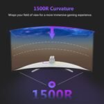 Z-Edge Monitor 27 Inch Gaming Curved White 300 Hz (DP), FHD, 1 ms, FreeSync, 240 Hz (HDMI), 16:9 LED Gaming PC Display, Adjustable Tilt, VA, HDR, 3000:1, RGB, VESA Compatible - Imagen 6