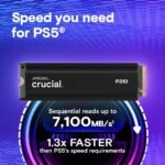 Crucial P310 PS5 SSD 1TB PCIe Gen4 NVMe M.2 with Heatsink, Up to 7100MB/s, Compatible with PlayStation 5, Desktop Computer, Internal Hard Drive - CT1000P310SSD5-01 - Image 3