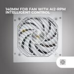 Mars Gaming MPZE750SIM, ATX 750W Modular Power Supply, 10 Years Warranty, 80 Plus Silver +87%, FDB Fan 14cm, AI2-RPM and DC-DC Technologies, Japanese Toshin Kyogo Capacitors 105°, White - Image 4