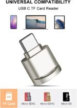 Micro SD USB C Card Reader, TF Memory Card Reader with USB C to USB Adapter, USB OTG Card Reader for MacBook, Samsung Galaxy, Laptop, Type-C Phone - Imagen 3