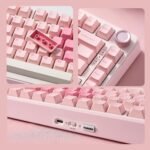 YUNZII B75 Pro Wireless Mechanical Keyboard,75% Hot Swap Hot Swap Gaming Keyboard Custom Keyboard with Knob,Pre-lubed Switches RGB,BT/Type-C/2.4G Keyboard (Pink, Milk Switch) - Image 9